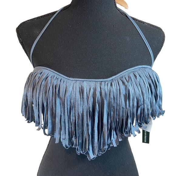 Despi Aruba Fringe Bandeau Halter Bikini Top NWT - Picture 3 of 5